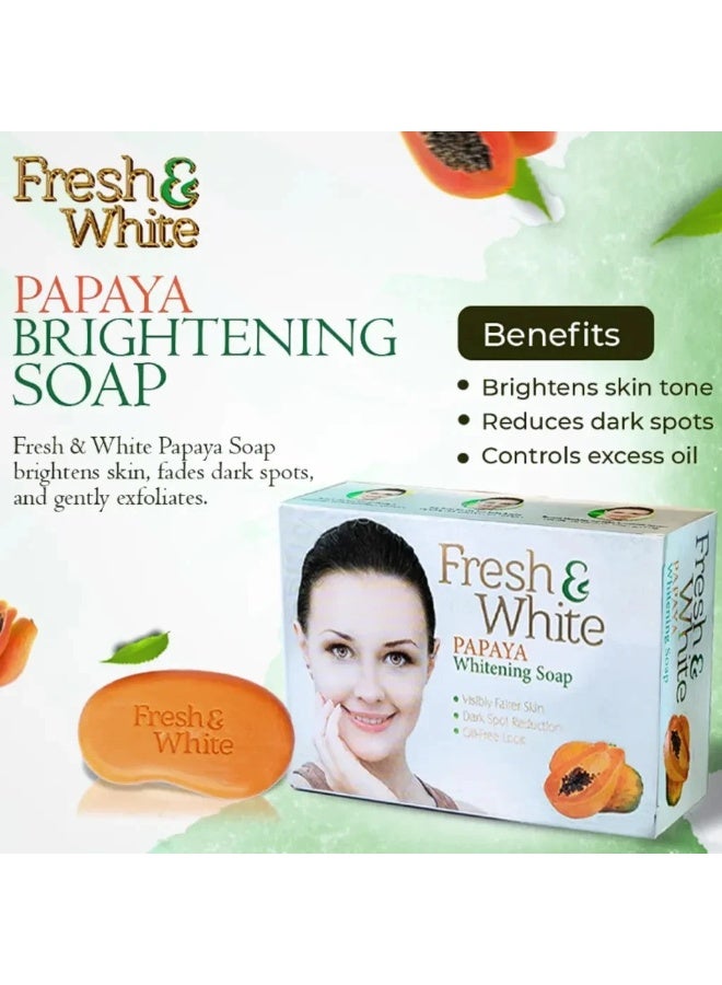 Fresh & White Papaya Whitening Soap 100g - Image 1