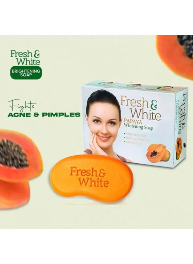 Fresh & White Papaya Whitening Soap 100g - Image 2