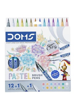 DOMS 12-Piece Brush Pen Set Pastel Colours  - Image 1