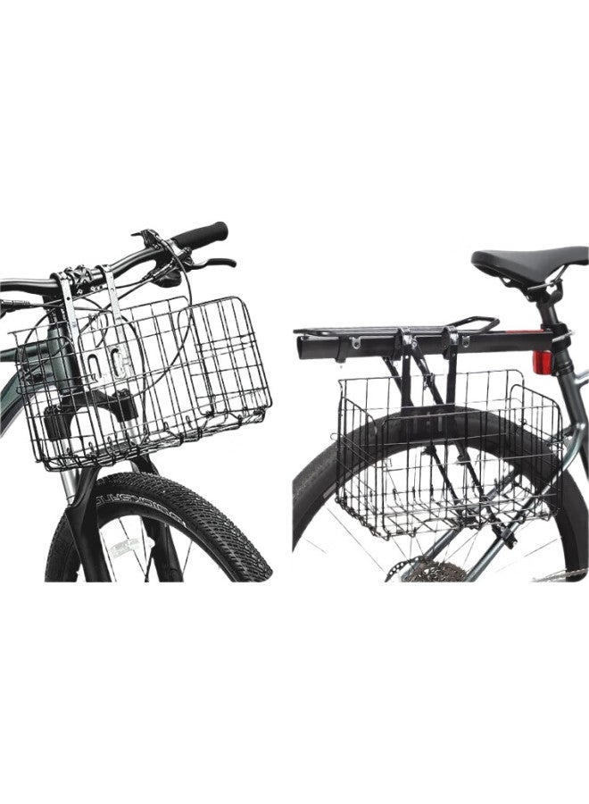 Move Iron Bicycle Basket, Front Basket, Electric Motorcycle, Mountain Bike, Folding Bike Basket, Hanging Basket, Bicycle Vegetable Steel Wire Basket - Image 2