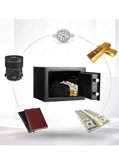 Arabest Small Safe,Electronic Keypad Lock Money Box,Mini Electronic Security Safe,Electronic Keypad Lock and Physical Key,Store Jewelry,Cash and Other Valuable Items, Suitable for Home/Office/hotel(Black)  - Image 4