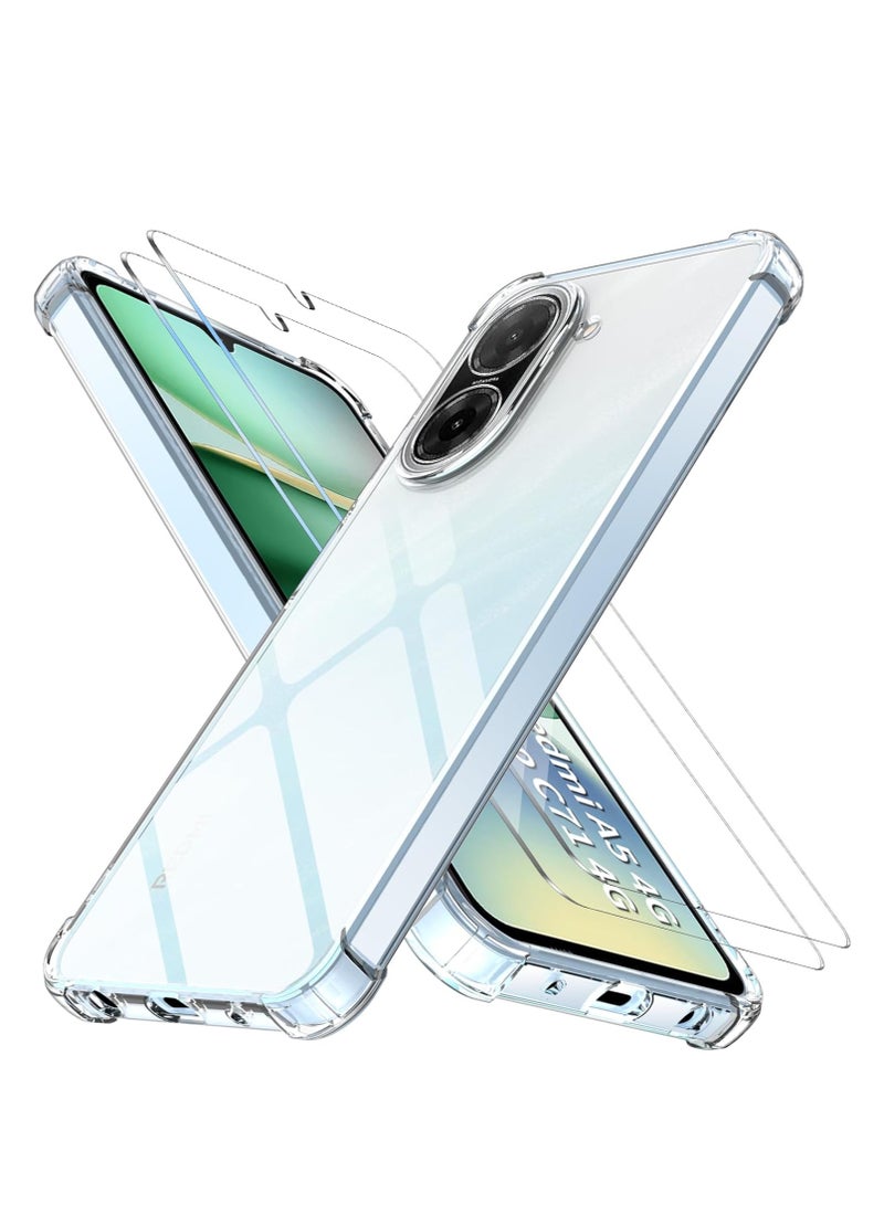 BORTONY Xiaomi Redmi A5/Poco C71 4G Case Cover with 2 -Pack Screen Protector Soft TPU Silicone Case Anti-Yellow Camera Protection Cover For Xiaomi Redmi A5 4G - Image 1