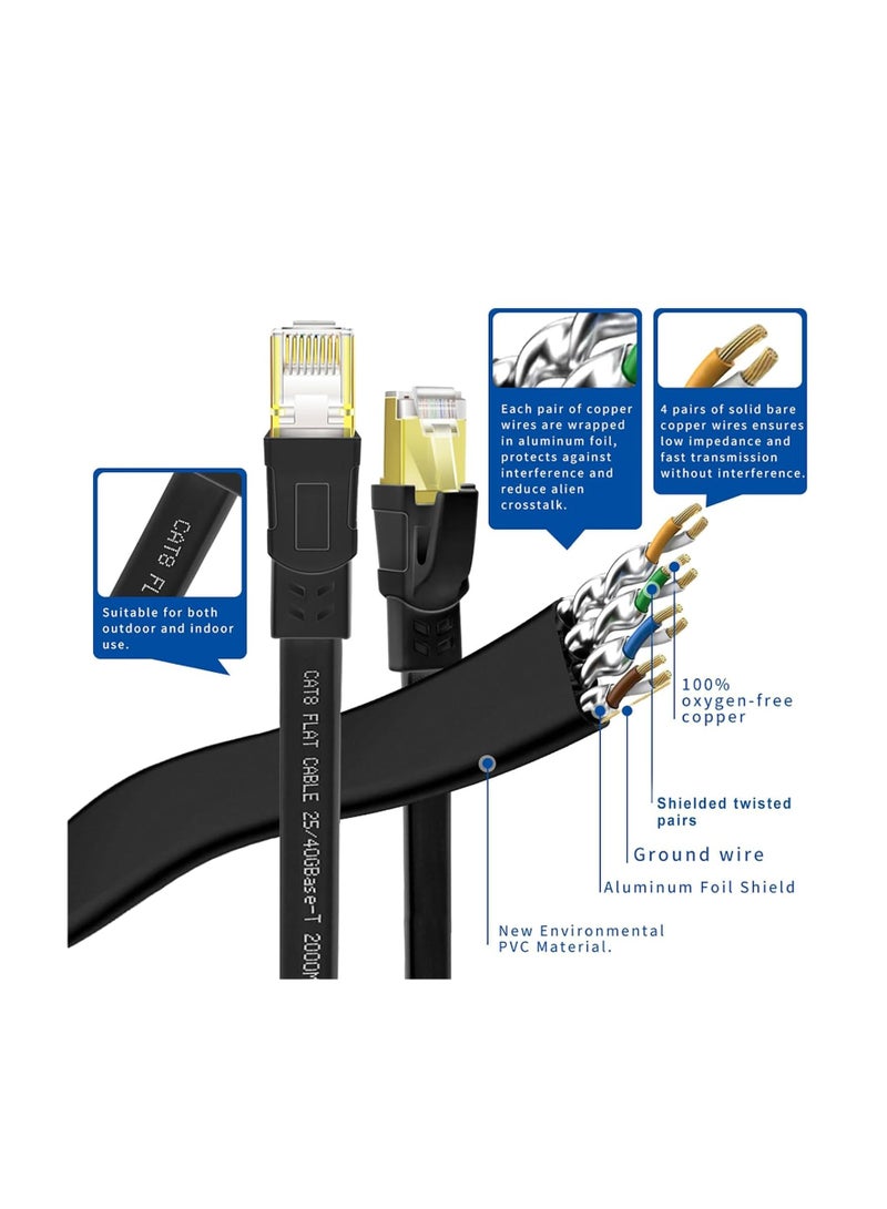 AL RAID 30M CAT8 Ethernet Cable, High Speed Heavy Duty Cat8 LAN Network Cable 40Gbps, 2000Mhz with Gold Plated RJ45 Compatible with Gaming Switch PC PS5 PS4 Xbox Modem Router WIFI Extender Patch Panel - Image 4