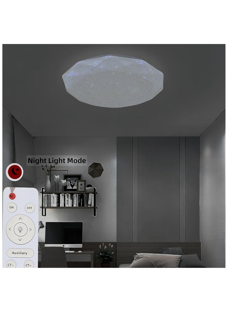 هو آقي آنغ وانغ مصباح سقف LED حديث قابل للتعتيم ب 3 ألوان مع جهاز تحكم عن بعد ، مصباح سقف LED دافق على شكل ماسي لغرفة المعيشة وغرفة الطعام وغرفة النوم - Image 4