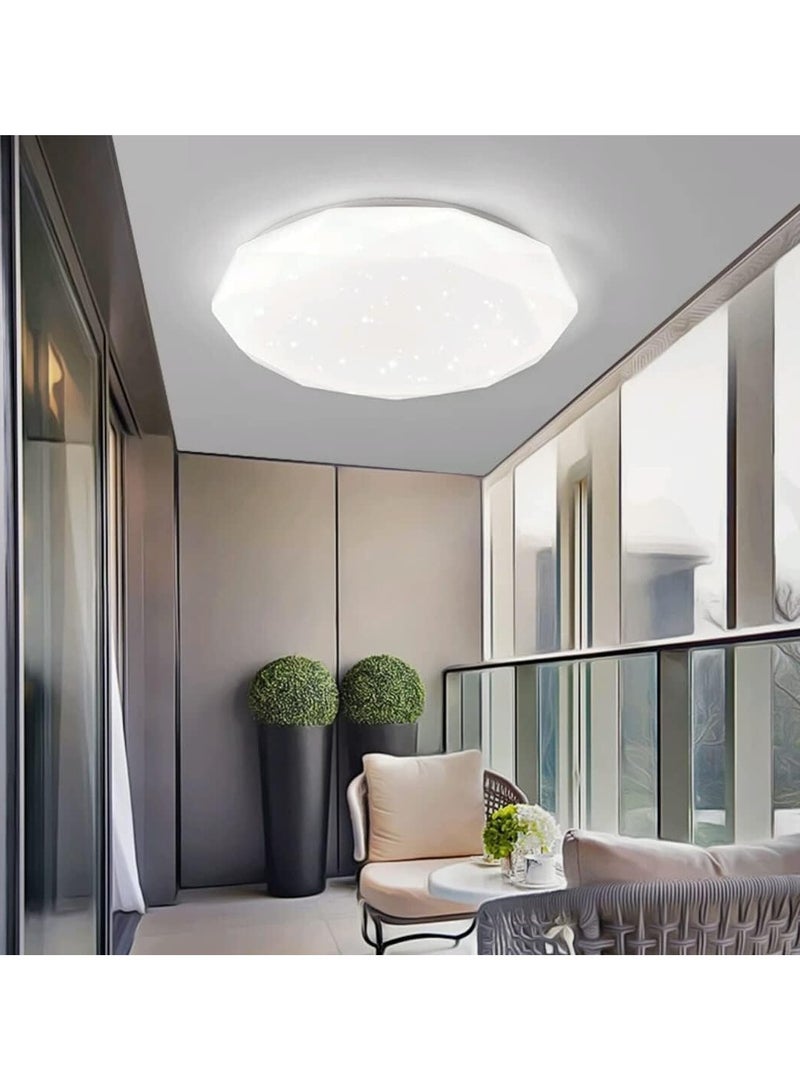 هو آقي آنغ وانغ مصباح سقف LED حديث قابل للتعتيم ب 3 ألوان مع جهاز تحكم عن بعد ، مصباح سقف LED دافق على شكل ماسي لغرفة المعيشة وغرفة الطعام وغرفة النوم - Image 5