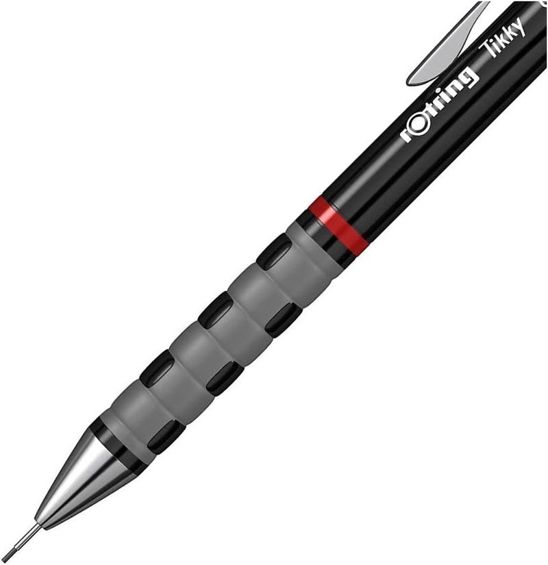rOtring Tikky Mechanical Pencil with 1.0 mm Lead - Black Barrel with Orange Accents - Image 3