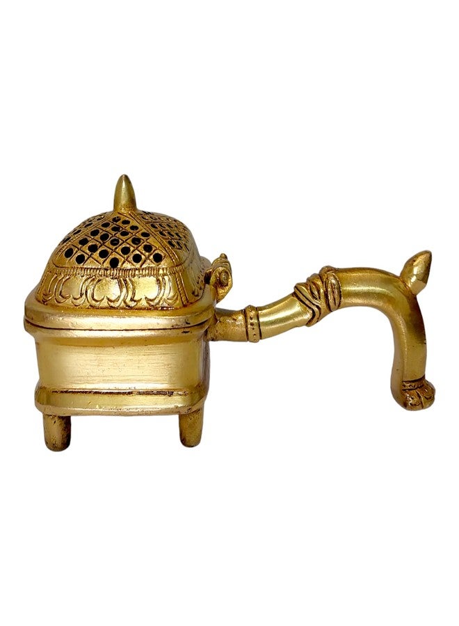 AARGKRAFT Brass Loban Burner Dhoopdani Dhooni Dani Decorative Antique lubandan,Bakhoor Burner Holder - Image 1