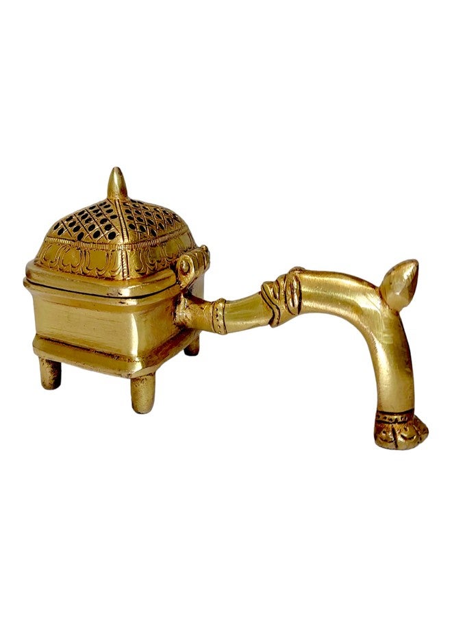 AARGKRAFT Brass Loban Burner Dhoopdani Dhooni Dani Decorative Antique lubandan,Bakhoor Burner Holder - Image 2