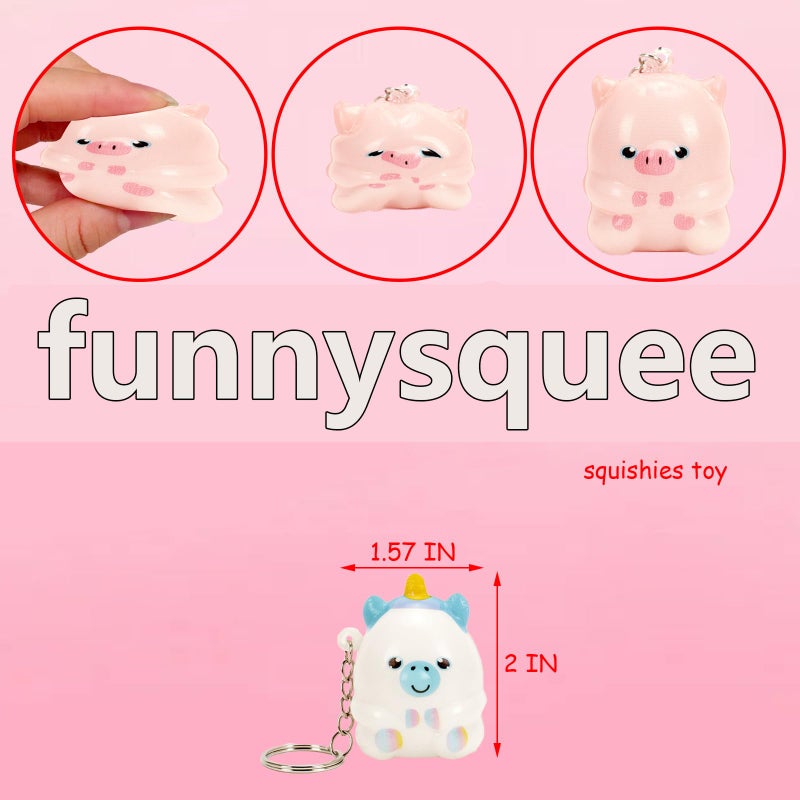 Funnysquee 20 حزم الحيوان Squishies اللعب سلاسل المفاتيح مجموعة حزب تفضل الحيوانات الصغيرة الإجهاد الإغاثة بطيئة ارتفاع ضغط اللعب هدية عيد ميلاد الفصول الدراسية الجوائز حقيبة جودي للأطفال (نمط عشوائي) - Image 4