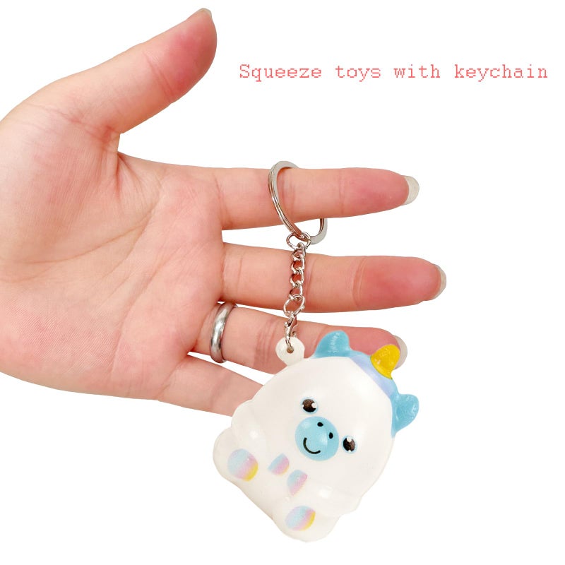 Funnysquee 20 حزم الحيوان Squishies اللعب سلاسل المفاتيح مجموعة حزب تفضل الحيوانات الصغيرة الإجهاد الإغاثة بطيئة ارتفاع ضغط اللعب هدية عيد ميلاد الفصول الدراسية الجوائز حقيبة جودي للأطفال (نمط عشوائي) - Image 3
