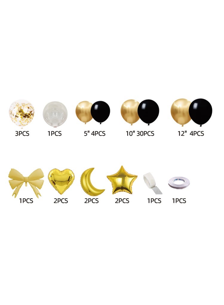 55-PCS Gold Black  Latex Decorative Balloon - Image 2