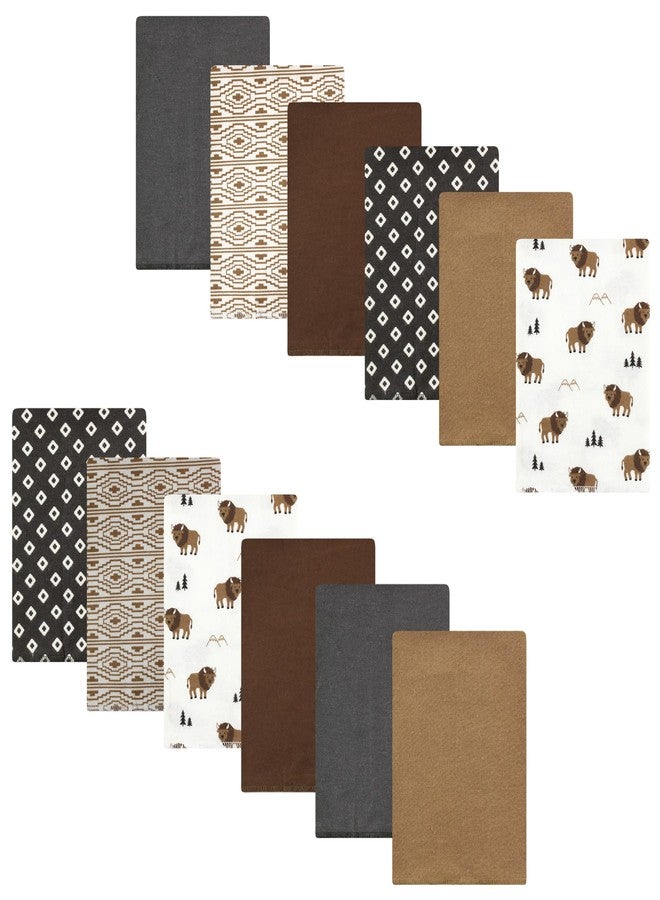 Luvable Friends Hudson Baby Flannel Burp Cloths 12pk, Buffalos - Image 1