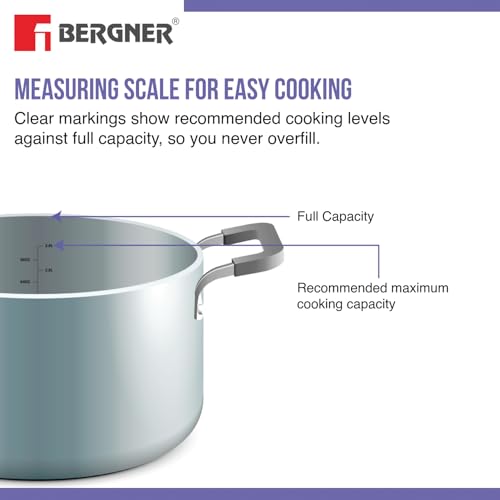 Bergner TriPro Triply Stainless Steel 3 Pcs Cookware Set - 24cm (3L) Indian Wok/Kadai with Lid, 16cm (1.7L) Teapan, Event Heating, Consumes Less Oil, Healthy Cooking - Induction and Gas Stove Ready - Image 5