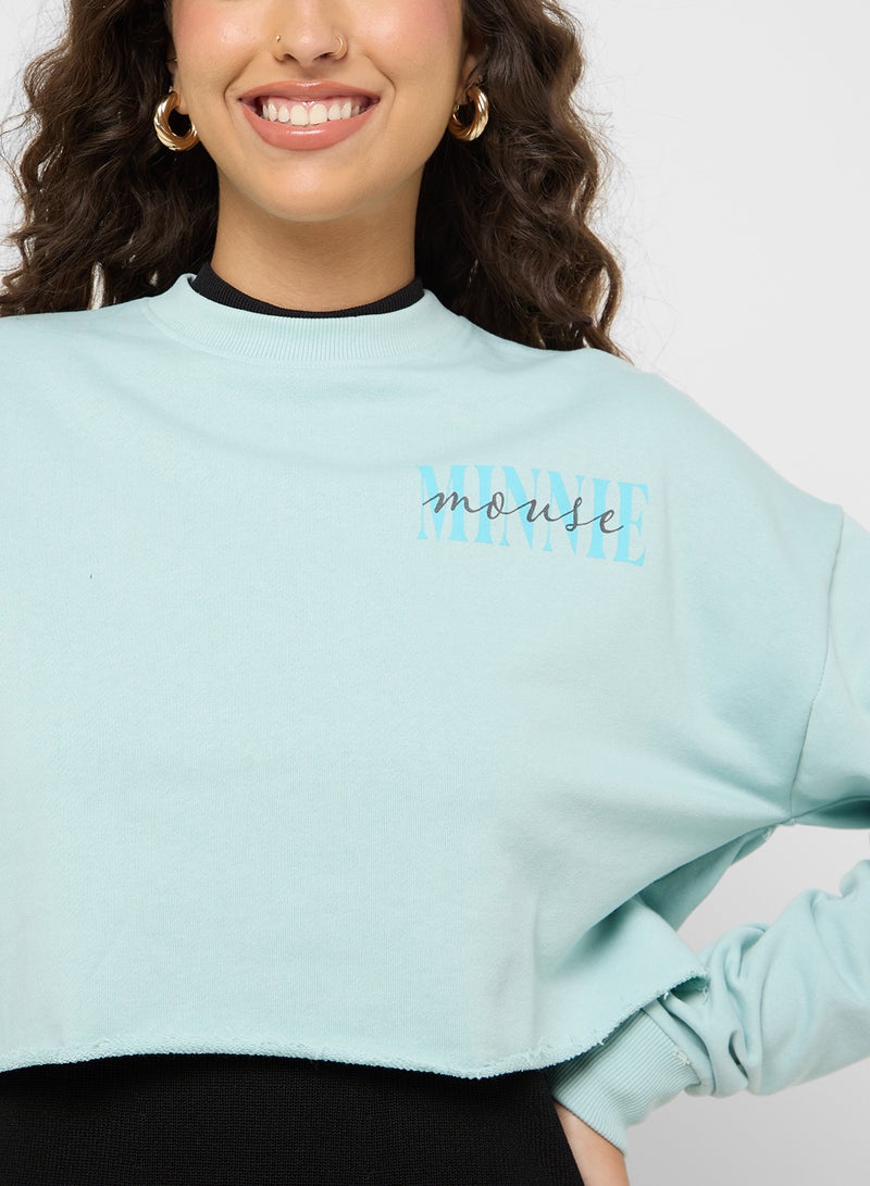 Disney Minnie Cropped Graphic Sweatshirt  - Image 3