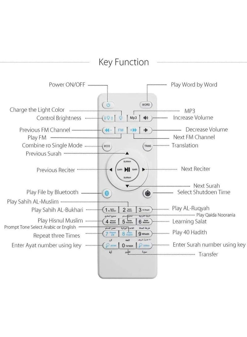 SUKILO Touch Lamp with Bluetooth Speaker – APP Controlled, Muslim Player with Quran, Azan, Dua, Salat Reminder – Portable Ramadan Eid Gift for Hajj Umrah, Color-Changing LED Light - Image 5