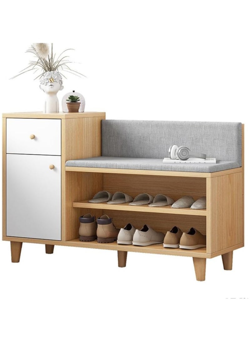 CityRiya-Long Shoe Rack, Shoe Bench, Shoe Storage Cabinet, 90*32*67cm Shoe Storage Bench Organizer, Entryway Shoes Rack Organizer Cabinet, Shoe Rack Shelf, Shoe Stand with Storage for Hallway Bedroom  - Image 1