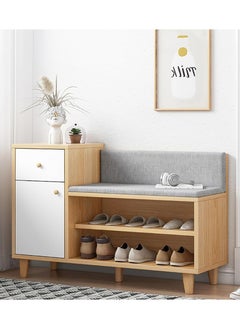 CityRiya-Long Shoe Rack, Shoe Bench, Shoe Storage Cabinet, 90*32*67cm Shoe Storage Bench Organizer, Entryway Shoes Rack Organizer Cabinet, Shoe Rack Shelf, Shoe Stand with Storage for Hallway Bedroom  - Image 2