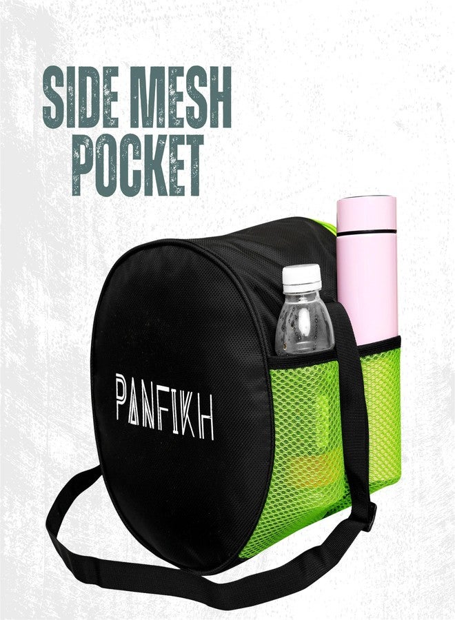 PANFIKH Football Bag for Boys Durable Sports Kit Bag with Adjustable Shoulder Strap and Mesh Pocket Spacious Gym Duffel for Football Accessories - Fit Also for Volleyball, Basketball (Neon-Black) - Image 4