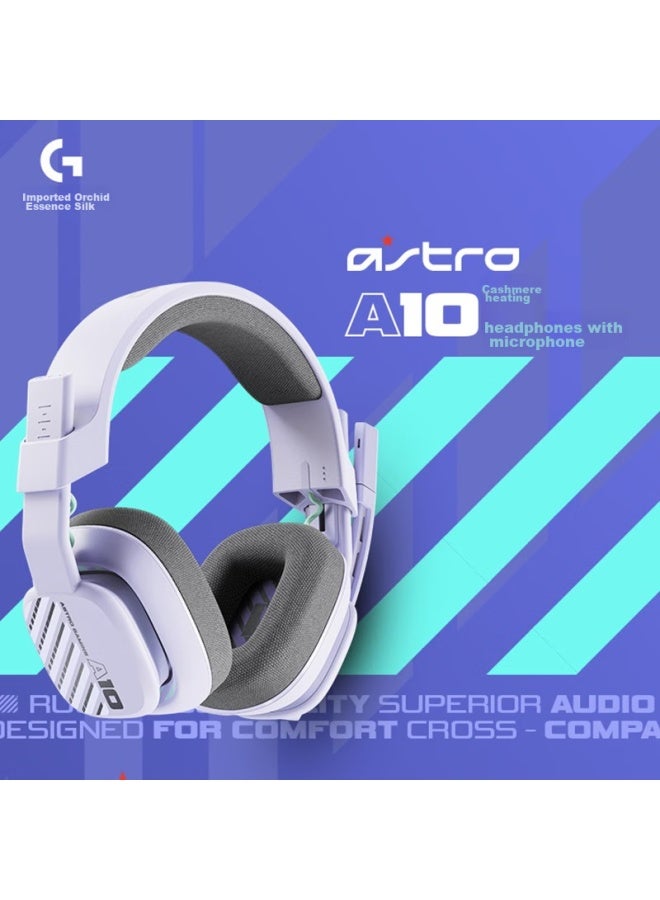 G Logitech Astro A10 Upgraded Edition, Over-ear Computer Gaming Headset With Microphone, Stereo E-sports Headphones With Noise Cancellation, Ps5 Pubg Headset, Energy Purple - Image 2