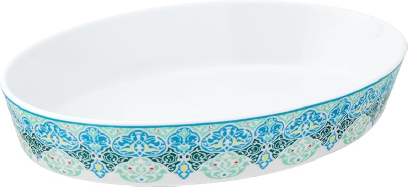 Porcelain Oval Shape Tajin, 38 cm Size, Meziane