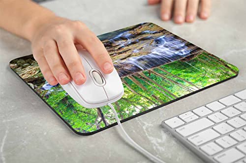 Solekla Nature Mouse pad, Tropical Forest Waterfall Scenic Green Landscape Mousepad Rectangle Customized Mouse Pads with Designs Non-Slip Rubber Smooth MousePads for Computer Laptop 7.9 x 9.5 in - Image 3