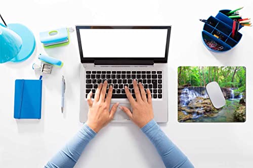 Solekla Nature Mouse pad, Tropical Forest Waterfall Scenic Green Landscape Mousepad Rectangle Customized Mouse Pads with Designs Non-Slip Rubber Smooth MousePads for Computer Laptop 7.9 x 9.5 in - Image 4