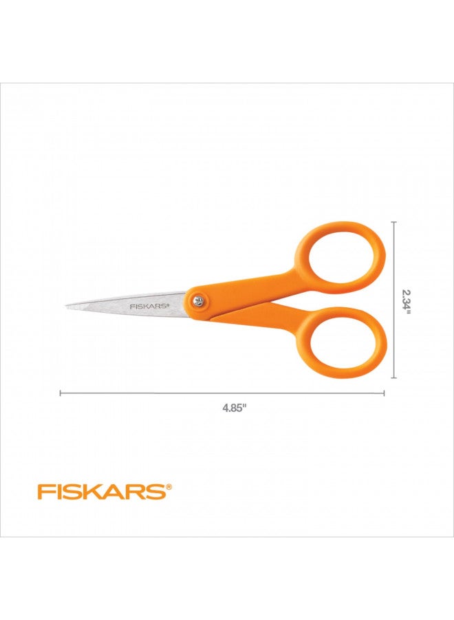 Fiskars Premier No. 5 Micro-Tip Orange-Handled Fabric Scissors - Double Loop Handle - Sewing and Craft Scissors - Orange - Image 2