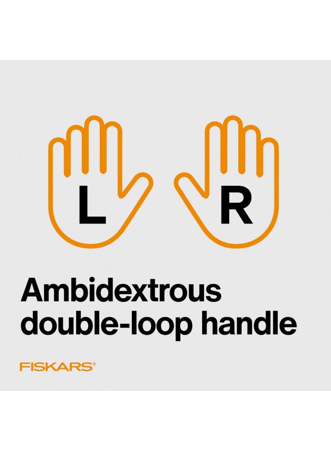 Fiskars Premier No. 5 Micro-Tip Orange-Handled Fabric Scissors - Double Loop Handle - Sewing and Craft Scissors - Orange - Image 3
