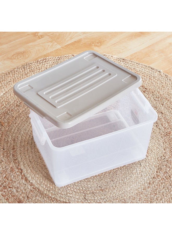 Juana Multipurpose Transparent Storage Box With Wheels And Lockable Lid 32 L