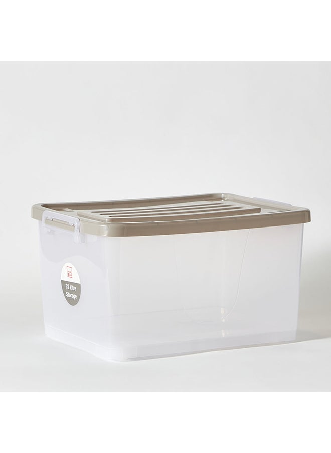 Juana Multipurpose Transparent Storage Box With Wheels And Lockable Lid 32 L