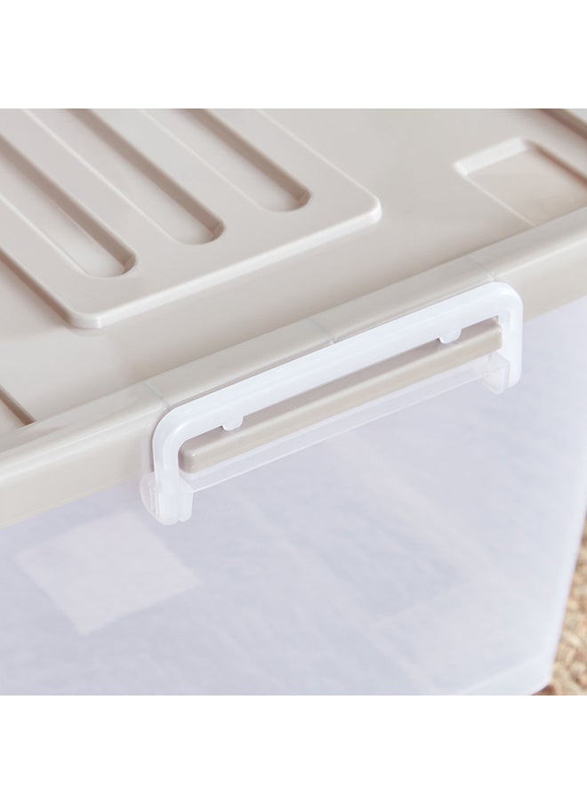 Juana Multipurpose Transparent Storage Box With Wheels And Lockable Lid 32 L