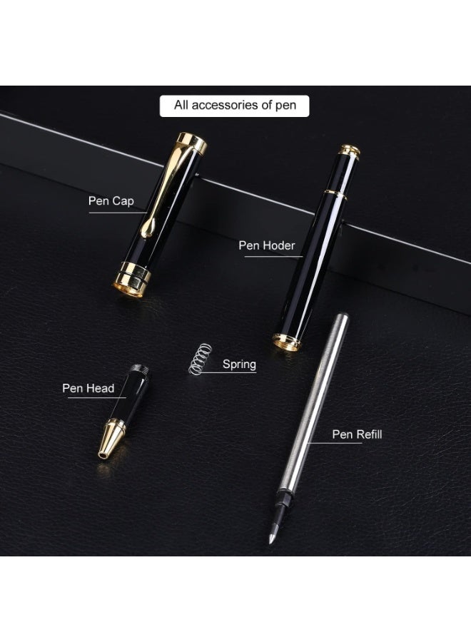 ChicAbode Luxury Ballpoint Pens, Business Pens, Ball Pen Gift Set for Men Women, Professional Executive Office BallPens Classy Gift Box Ballpoint Black Refill Line width 0.5mm (Black Gold) - Image 3
