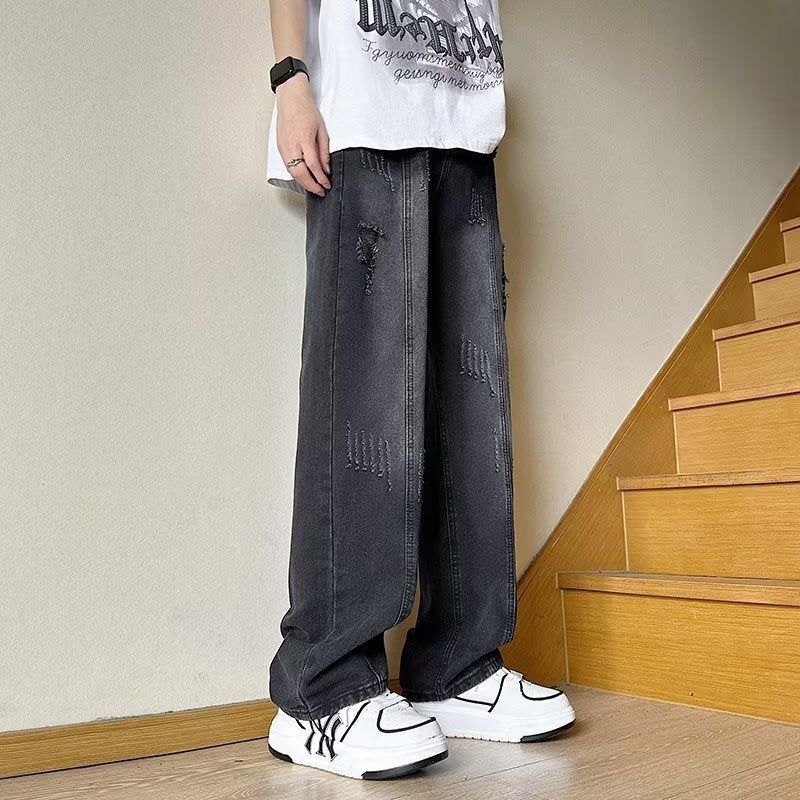 Unisex Classic Denim Jeans Loose Fit Daily Outdoor Wear - Image 2