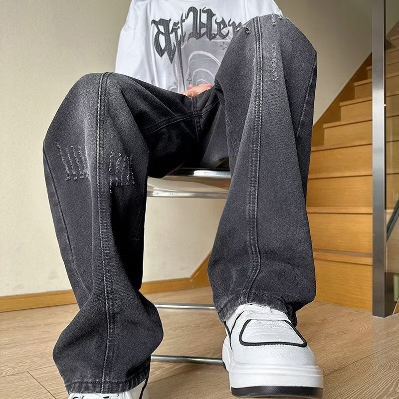 Unisex Classic Denim Jeans Loose Fit Daily Outdoor Wear - Image 3