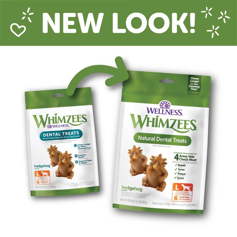 WHIMZEES Wellness Hedgehog Dog Dental Treats, Large Size, (6 Count) - Image 3
