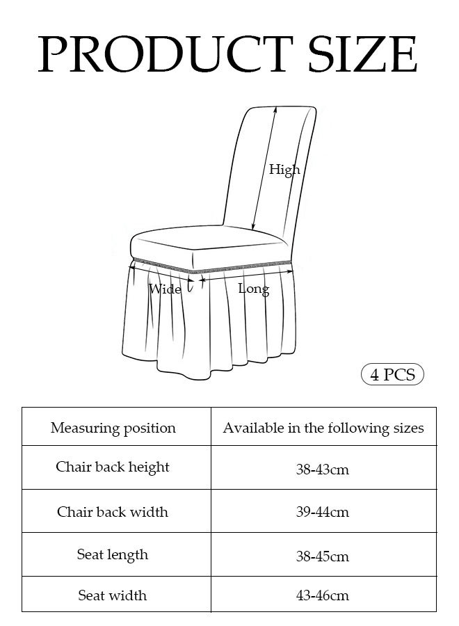 DUNISO أغطية كراسي طعام بسيطة من 4 قطع، أغطية كراسي طعام مطبوعة قابلة للتمدد، واقي كراسي قابل للإزالة والغسل لغرفة الطعام، الكراسي القديمة، حفل الزفاف - Image 2