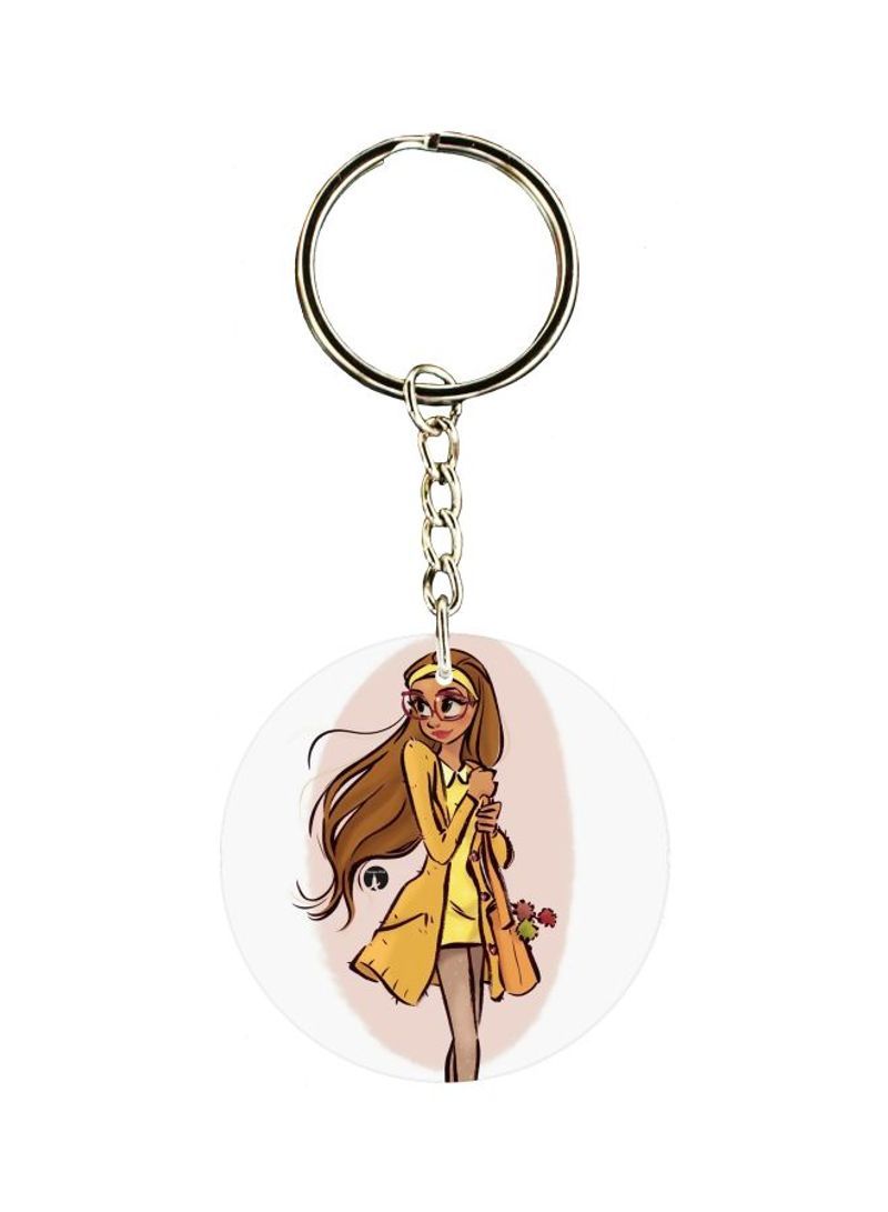 Cartoon Printed Double Sided Keychain