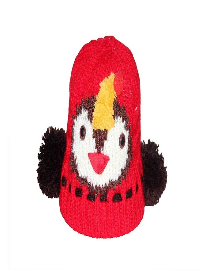 NIUE Zeki Baby Boy's |Baby Girl's |Kid's Winter Warm Skull Cap Covers Entire Ears for Better Protection from Cold (Red, 01yrs-03yrs) - Image 1