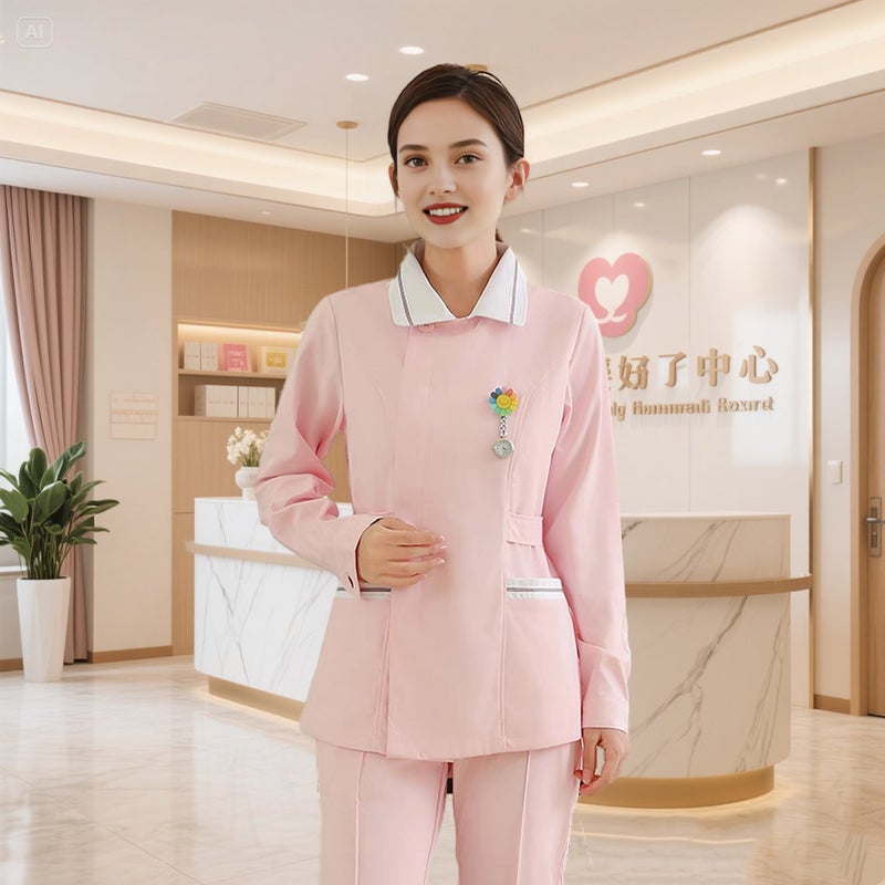 Nurse Uniform Two-Piece Set Long And Short Sleeve Medical Hospital Postpartum Care Center Maternity Nurse Beauty Uniform Guide Workwear Professional - Image 1