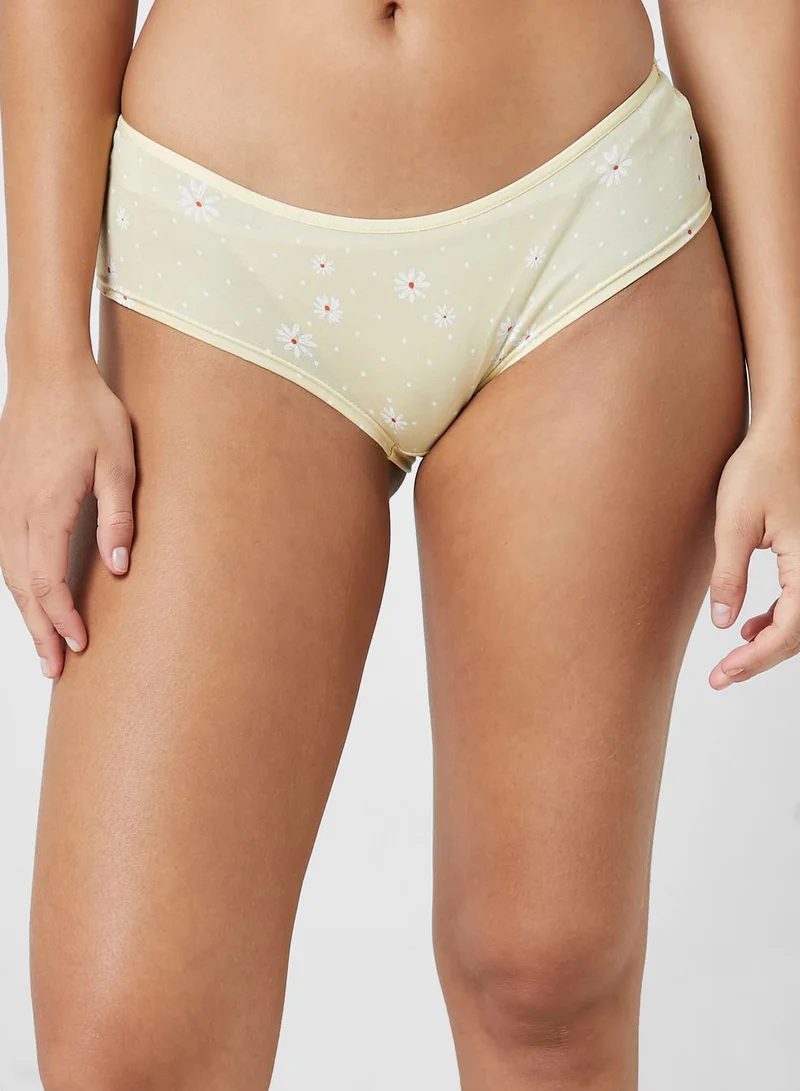 Marks & Spencer 5 Pack Cotton Lycra Daisy Print Low Rise Shorts