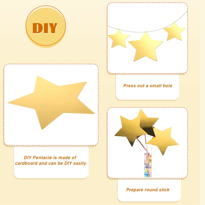 Timtin Red Carpet Runner for Party VIP Stage Movie Night 55gsm Thickness 2.62 x 14.5 ft Red Runner Rug Carpet 24 Gold Star Paper Cutouts Film Accessories Wedding Halloween Party Decoration Supplies - Image 3