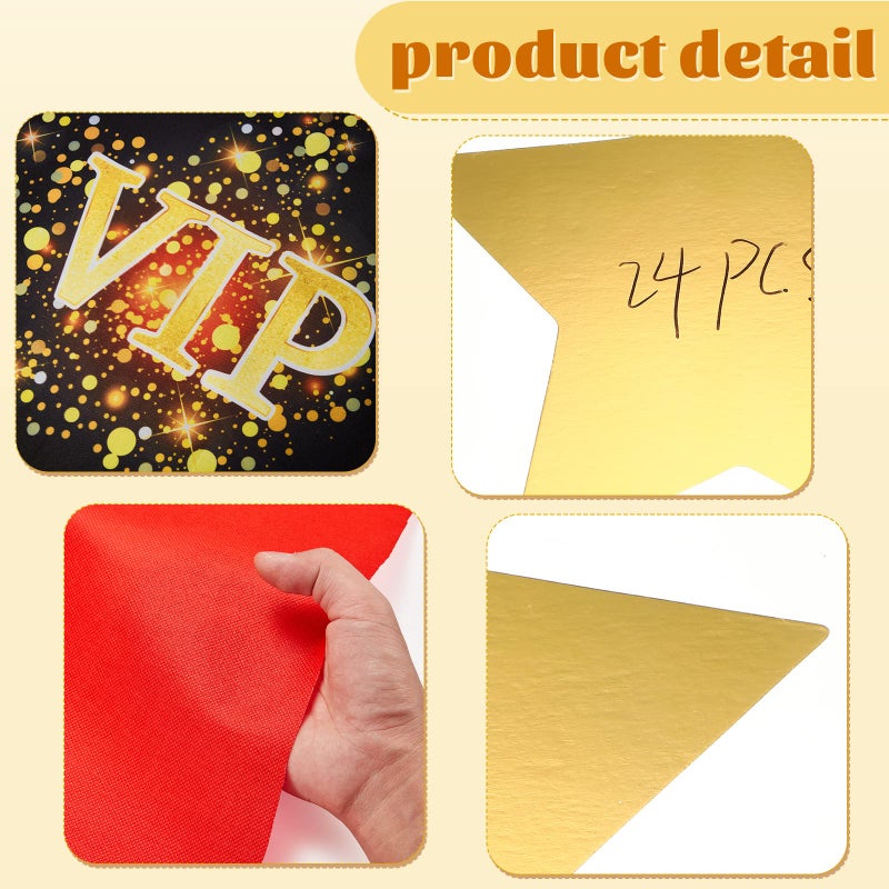 Timtin Red Carpet Runner for Party VIP Stage Movie Night 55gsm Thickness 2.62 x 14.5 ft Red Runner Rug Carpet 24 Gold Star Paper Cutouts Film Accessories Wedding Halloween Party Decoration Supplies - Image 4