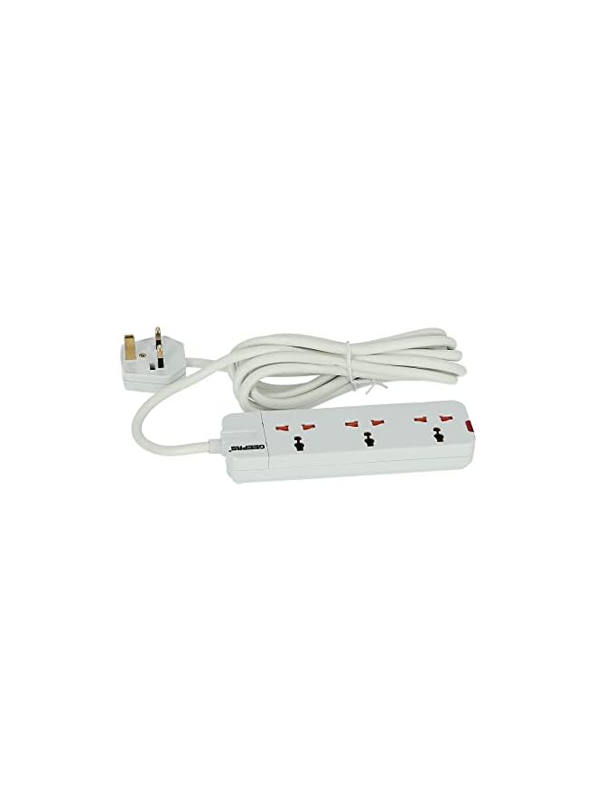 Geepas 3 Way Extension Socket 13A - Charge Multiple Devices with Child Safe, Extra Long Cord & Over Current Protected | Ideal For All Electronic Devices - Image 4
