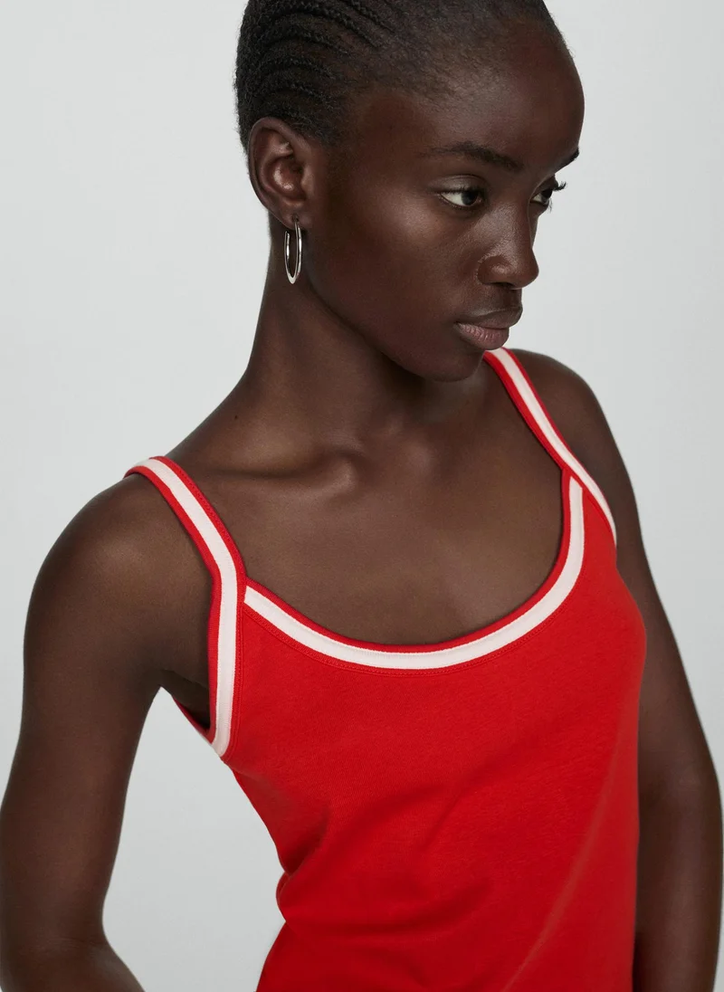 MANGO Combined Knitted Straps Top