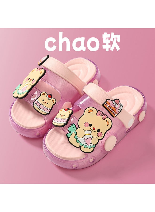 Children's Slippers For Girls, Summer Home Non-slip Soft-soled Dual-use Cartoon Cute Jelly Sandals For Infants And Toddlers