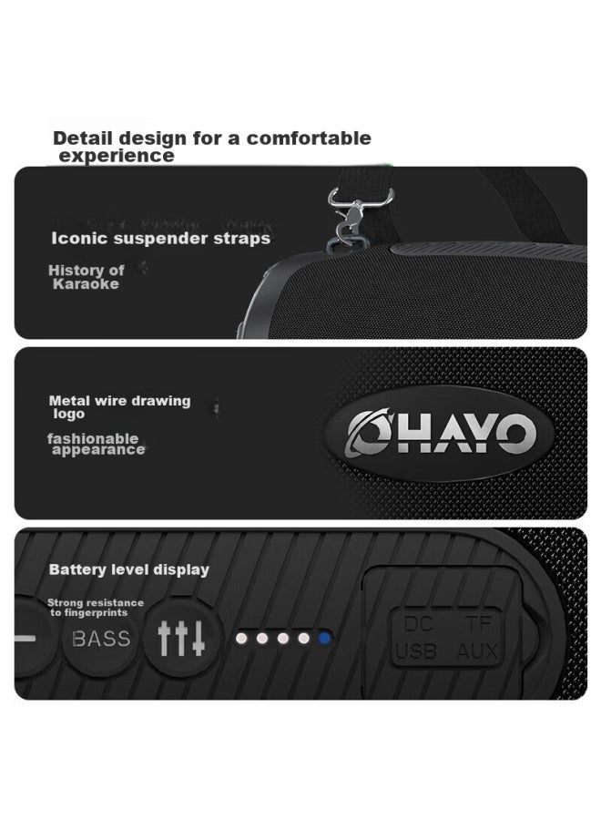 OHAYO M8 Bluetooth Speaker, 100w Outdoor Portable Square Dance Handheld Shoulder Strap Speaker, High-power Subwoofer, Camping Waterproof Loud Speaker - Image 4