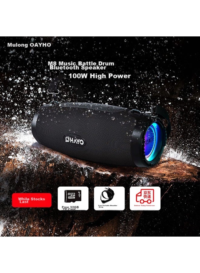 OHAYO M8 Bluetooth Speaker, 100w Outdoor Portable Square Dance Handheld Shoulder Strap Speaker, High-power Subwoofer, Camping Waterproof Loud Speaker - Image 1