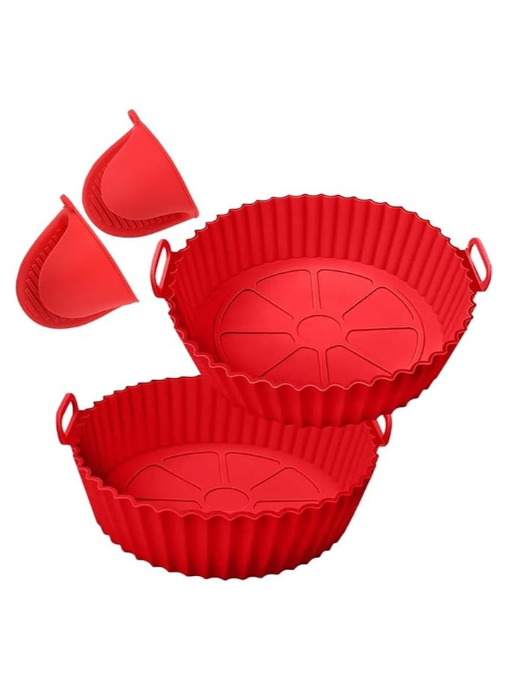 Raxoom Air Fryer Silicone Pot, Fits 3QT - 5QT, Silicone Liners Food Safe Non Stick Air fryers Basket Oven Accessories, Reusable 2 pieces(Liner + Mitten) - Image 1