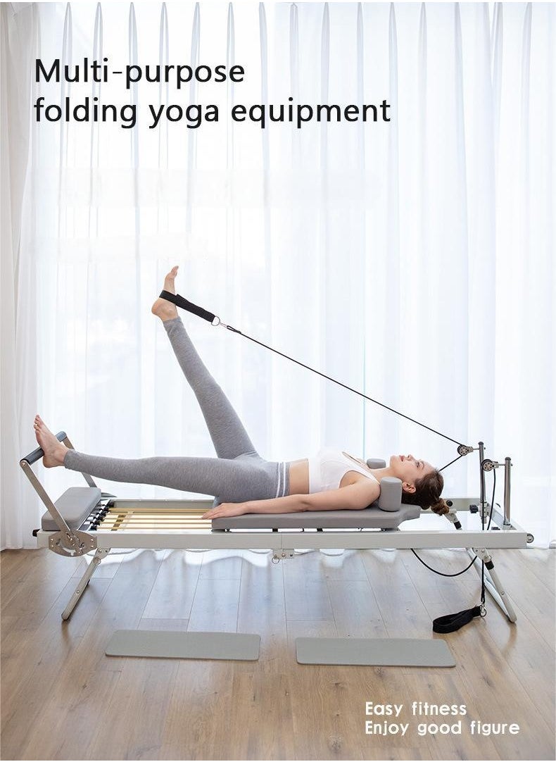 Pilates Reformer Machine, Foldable Pilates Machine Equipment for Home，Yogo Pilates Reformer Machine for Home and Gym with Springs