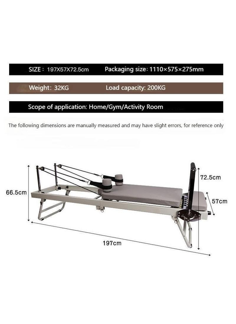 Pilates Reformer Machine, Foldable Pilates Machine Equipment for Home，Yogo Pilates Reformer Machine for Home and Gym with Springs